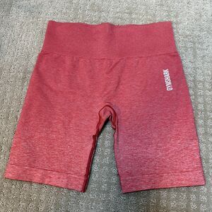 Gymshark Womens Red Adapt Ombre Seamless Bike Shorts S/M Yoga Workout